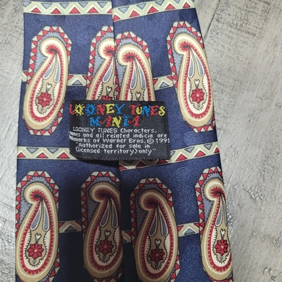 Warner Bros. Looney Tunes Elmer Fud silk tie VINTAGE 90s - Picture 3 of 3